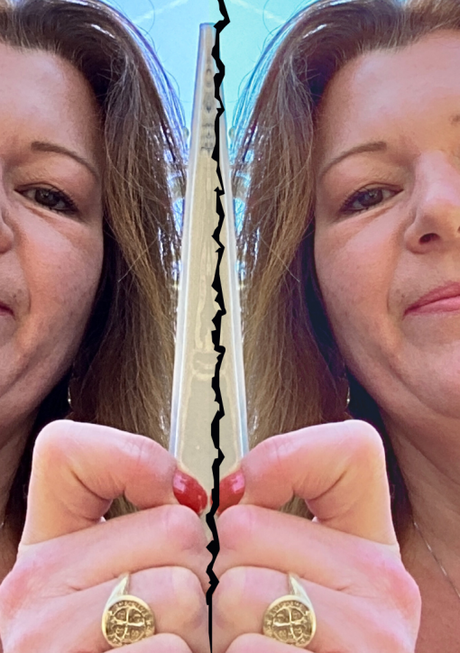 Melanie links, rechts mein Zwilling